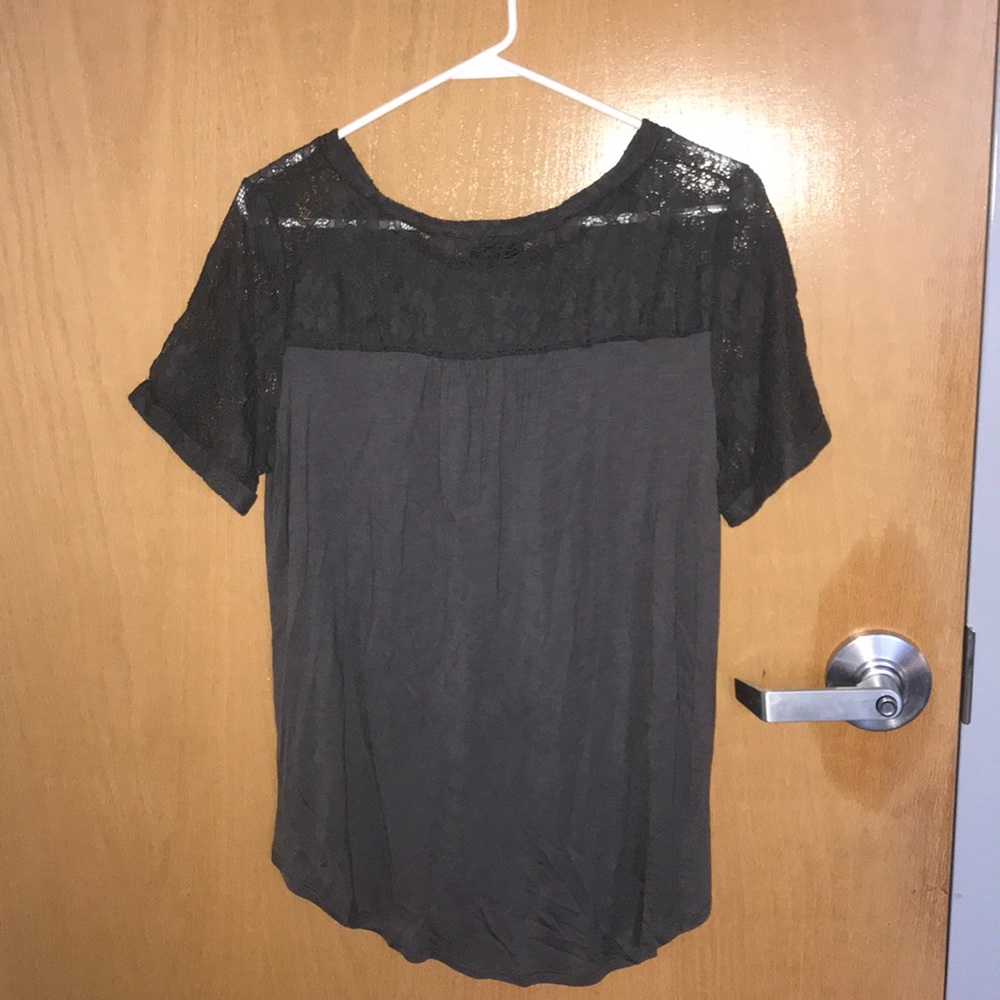 Apt 9 Gray Laced Tee - Picture 2 of 3